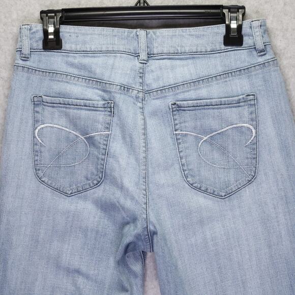 Chicos Jeans 0.5 Short Petites 6P Blue Flare Leg Platinum Charm SH Stretch Denim - Picture 8 of 12
